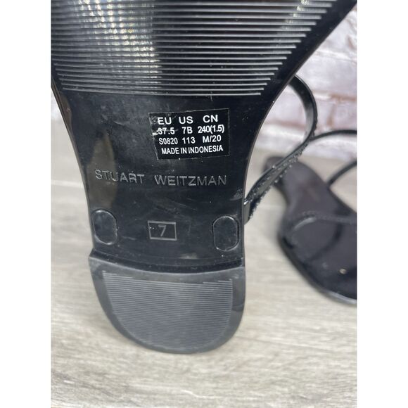 Stuart Weitzman Black Sawyer Jelly Flats Slides Sandals Women’s Sz 7M US/37.5EU - Picture 10 of 16